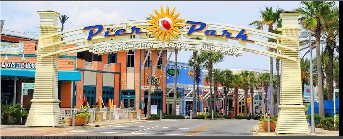 Pier Park is a five minute walk