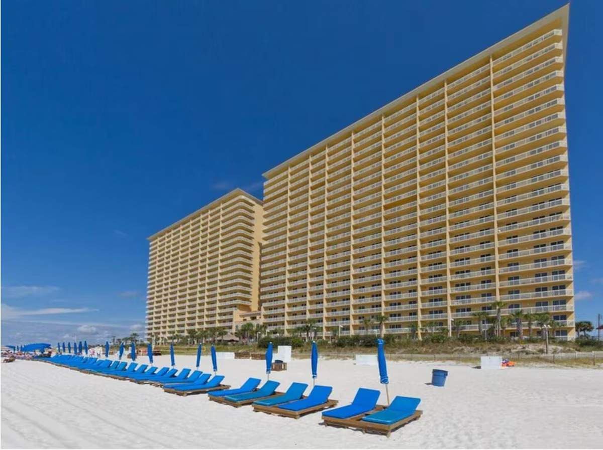 Beach chair and umbrella service included with the rental