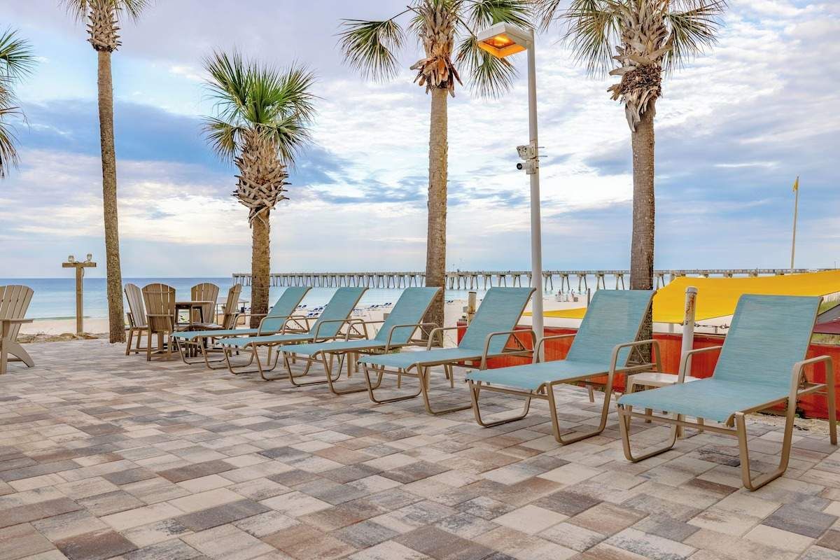 Pool Sitting.  We have two pools.  One in front of each tower.  