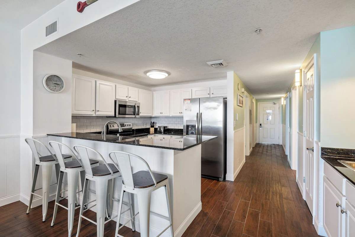 A bar for extra seating.  